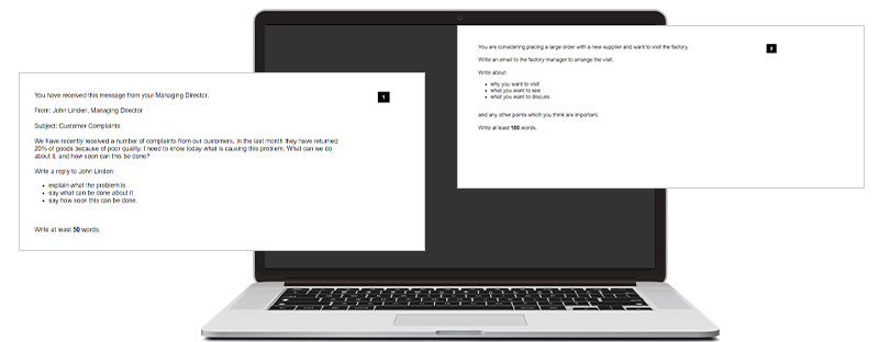 デモテスト（Writing​）のpc画面