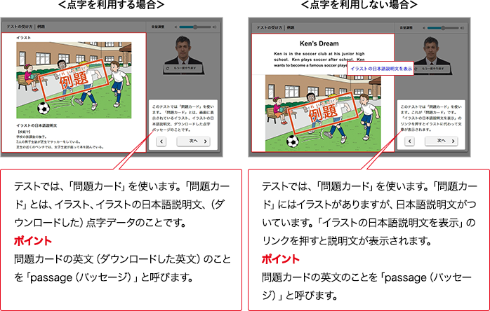 どうやって受験するの 読むことに関する配慮 4級 5級スピーキングテスト 受験上の配慮 特別措置pc対応版 のご案内 4級 5級スピーキングテストのご紹介 英検 公益財団法人 日本英語検定協会