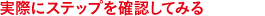 実際にステップを確認してみる（準備中）
